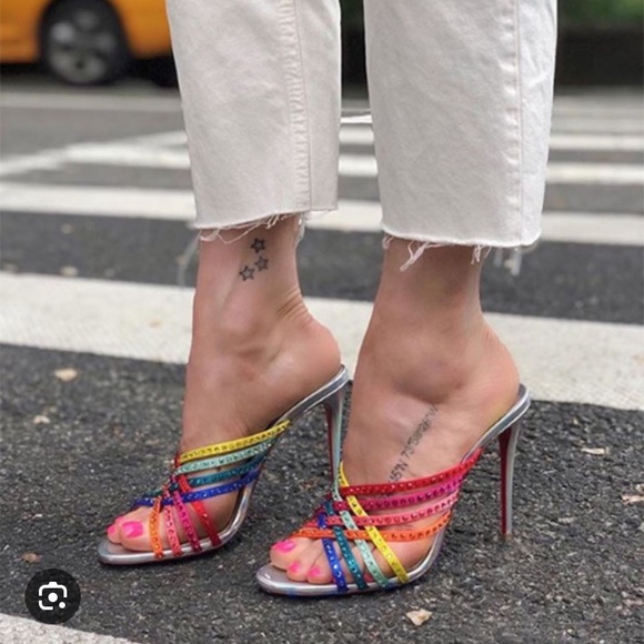 Christian Louboutin Martha spike 100 sandals heels black silver 36 - Picture 14 of 16